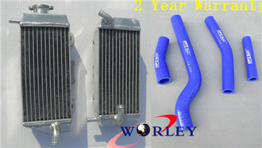 Aluminum Radiator And Blue Silicone Hose Kit For Yamaha Yzf Yz F Worley Auto